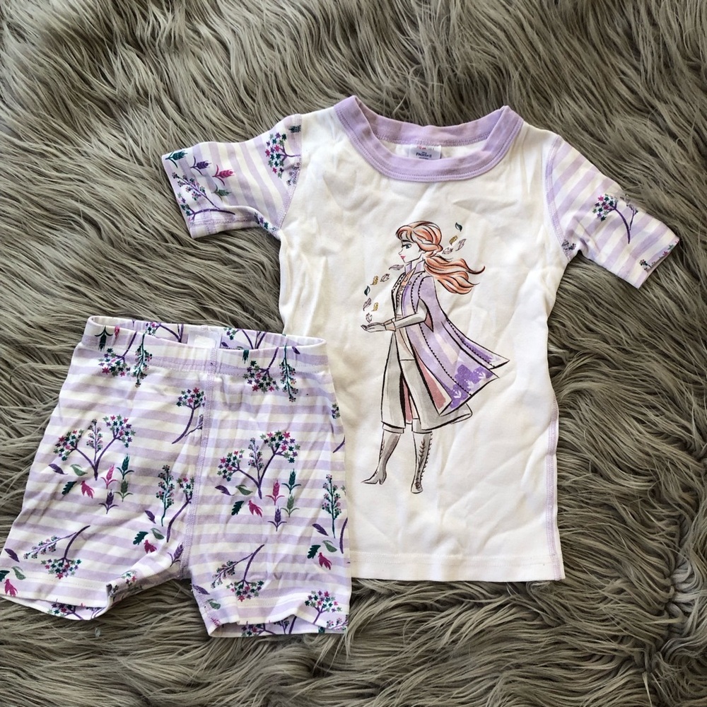 Hanna Andersson Disney Frozen 2 Anna Short John Pajama Set Shorties, Size 5